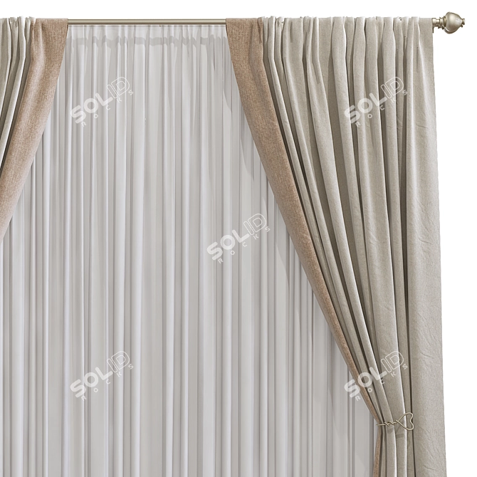 Unique Textured Curtain 3D model image 3