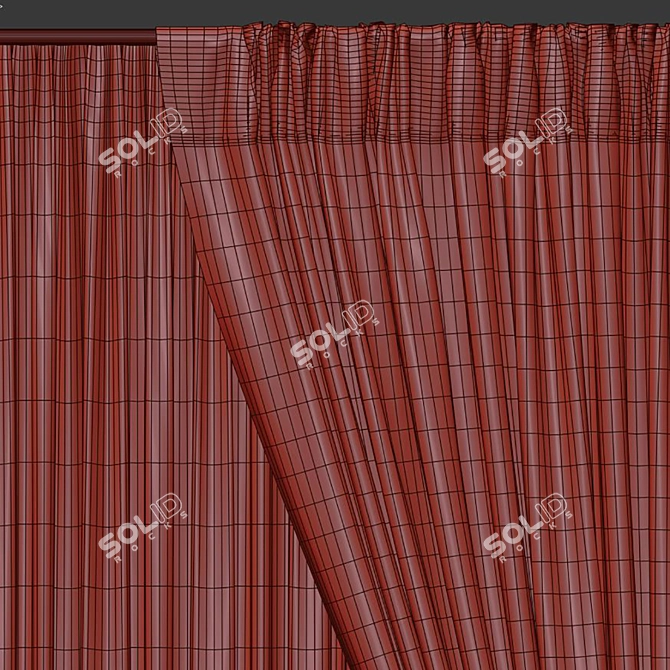 Unique Textured Curtain 3D model image 4