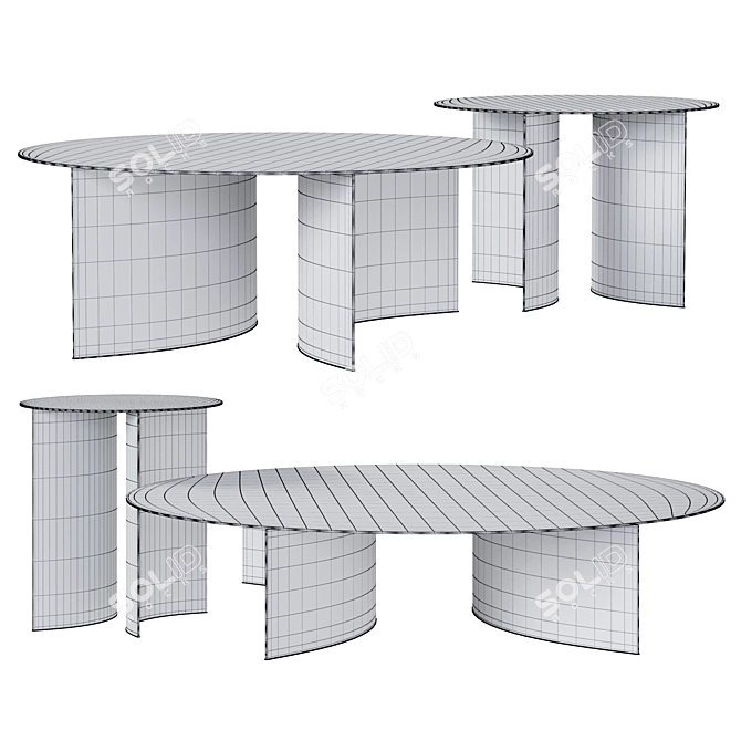 Elegant Modern Flou TABLES 3D model image 3