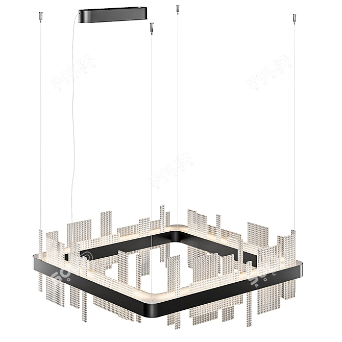 Luxury Masiero Ribbon Square Chandelier 3D model image 1