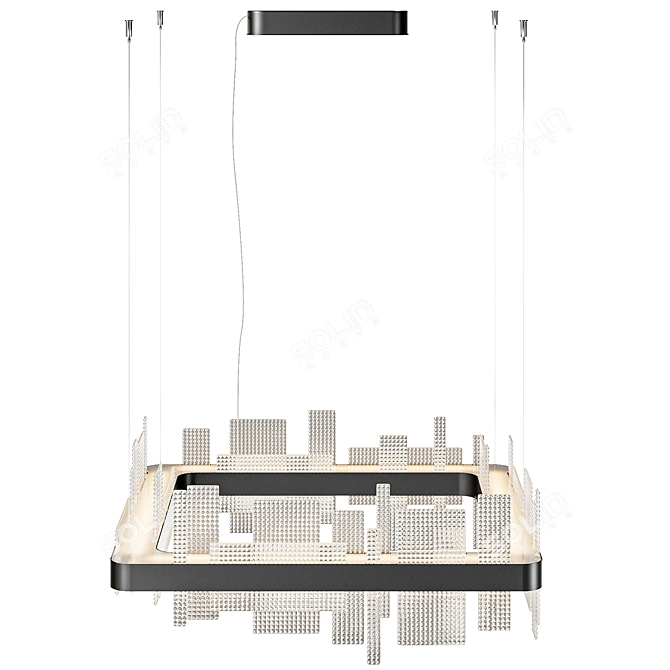 Luxury Masiero Ribbon Square Chandelier 3D model image 2