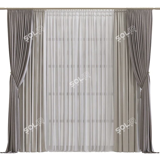 Geometry-Optimized Curtain Design 3D model image 1