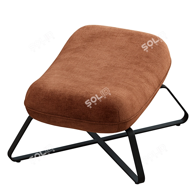 Stylish Raffia Upholstered Chair 3D model image 6