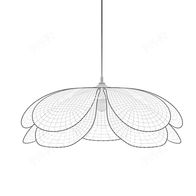 Ethnic Rattan Pendant Light 3D model image 2