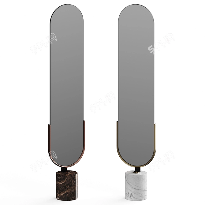 Contemporary Minimalist Floor Mirror 3D model image 1