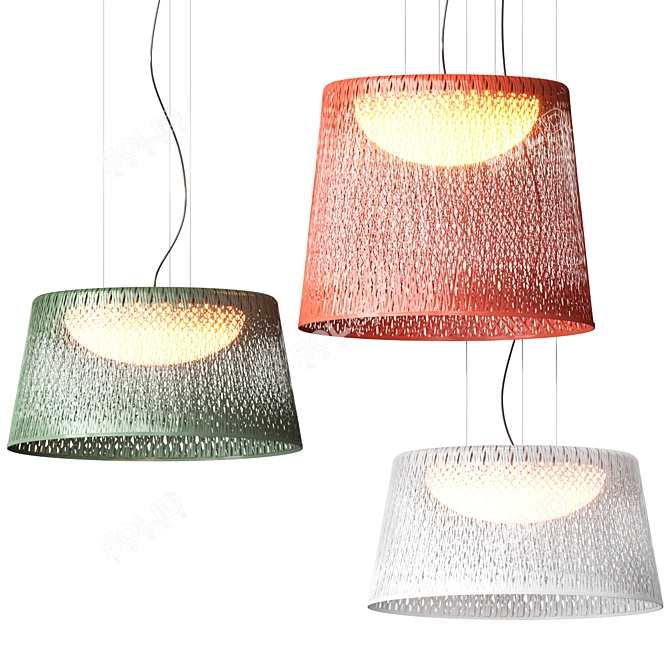 Elegant LED Pendant Lamp 3D model image 1