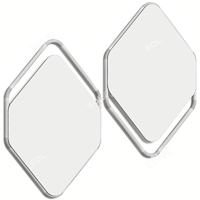 Italian Wall Mirror, Contemporary Design 3D model image 2