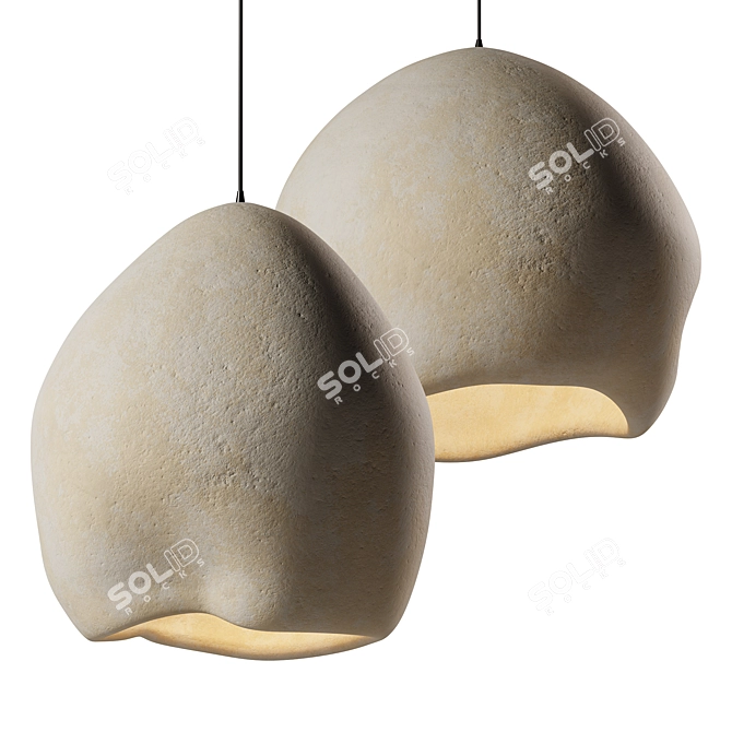 Elegant Modern Crete Pendant Lamp 3D model image 1
