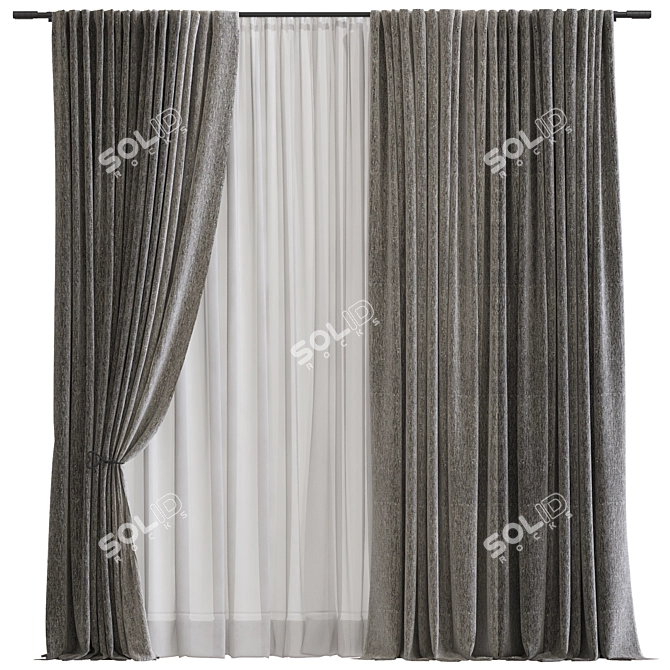 Meshed Curtain 663 3D model image 1