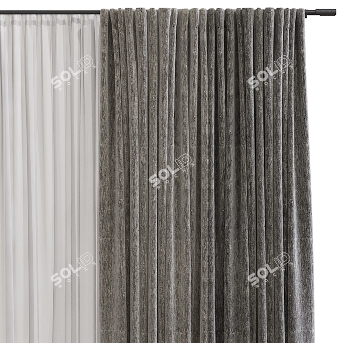 Meshed Curtain 663 3D model image 3