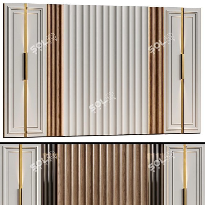 Neo-Classical Modular Wall Panels 3D model image 1