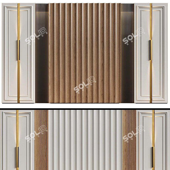 Neo-Classical Modular Wall Panels 3D model image 2