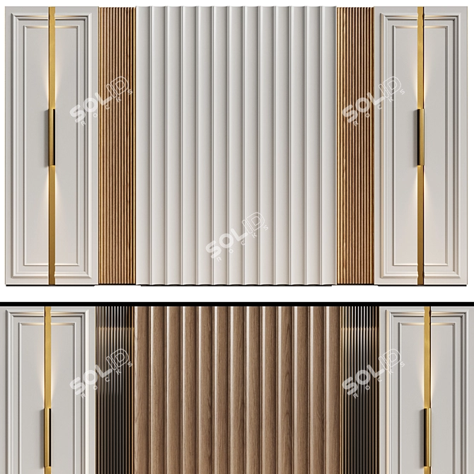 Neo-Classical Modular Wall Panels 3D model image 3