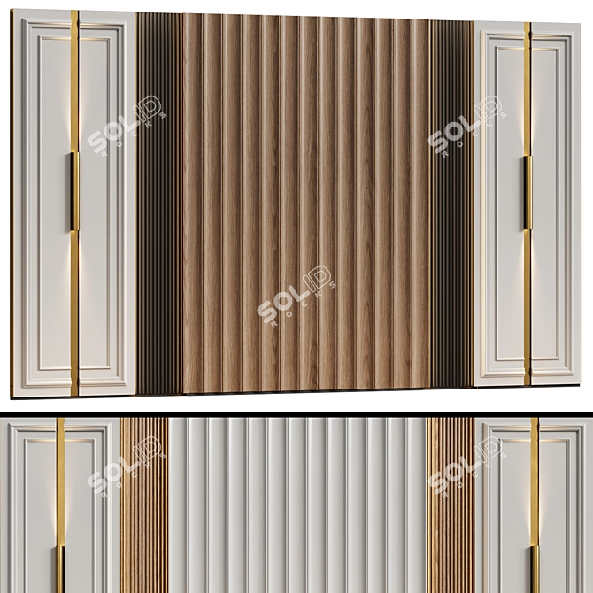 Neo-Classical Modular Wall Panels 3D model image 4