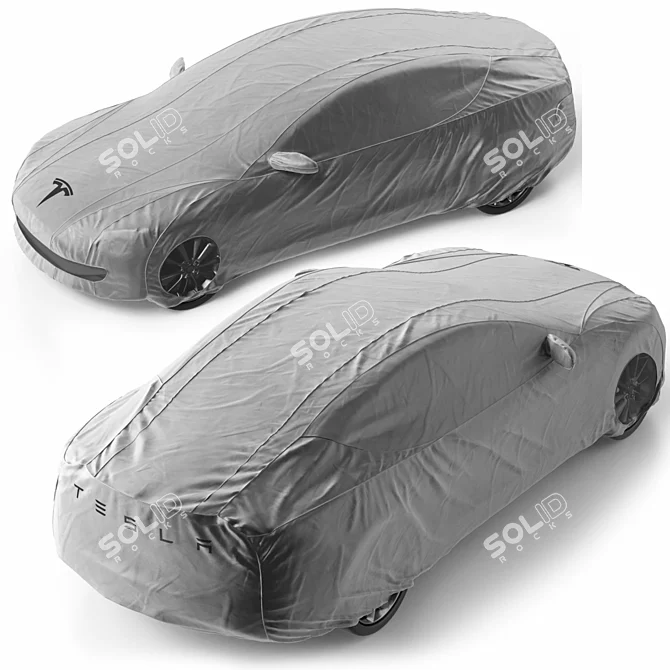 Urban Grey Tesla Model S Cover 3D model image 3