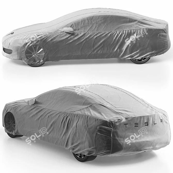 Urban Grey Tesla Model S Cover 3D model image 4