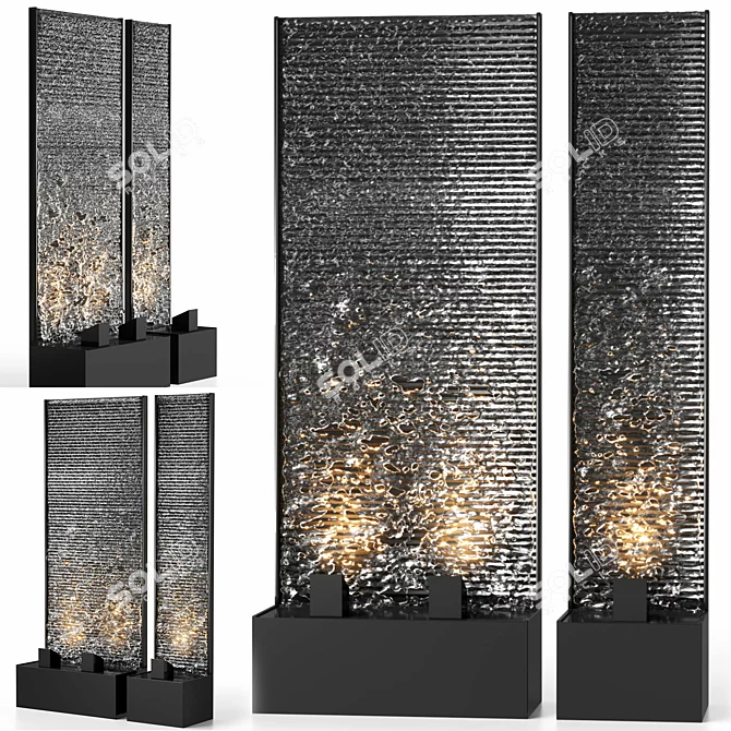 Modern AquaFall Water Wall 3D model image 12