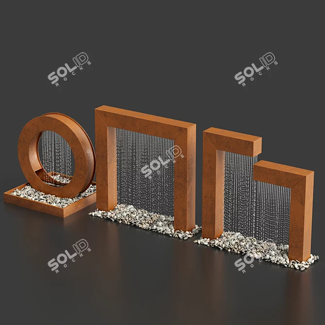 Customizable Outdoor Polyresin Water Fountains 3D model image 12