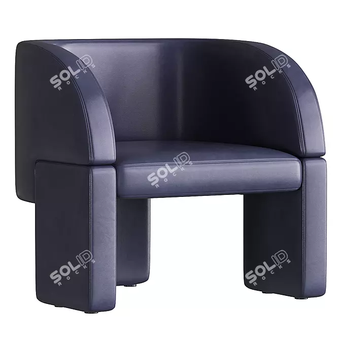 Stylish Lounge Chair by Baxter 3D model image 2