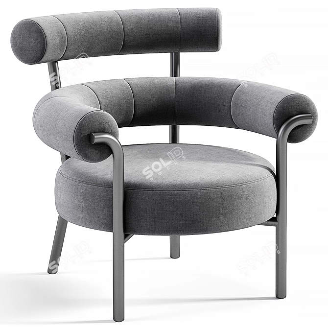 Modern Design Fabric Armchair 2025 3D model image 2