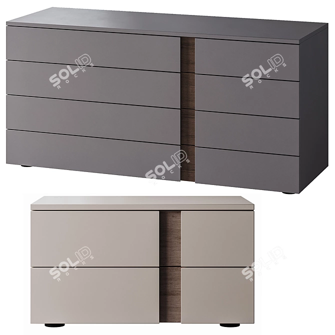 Modern Park Dresser and Nightstand 3D model image 3