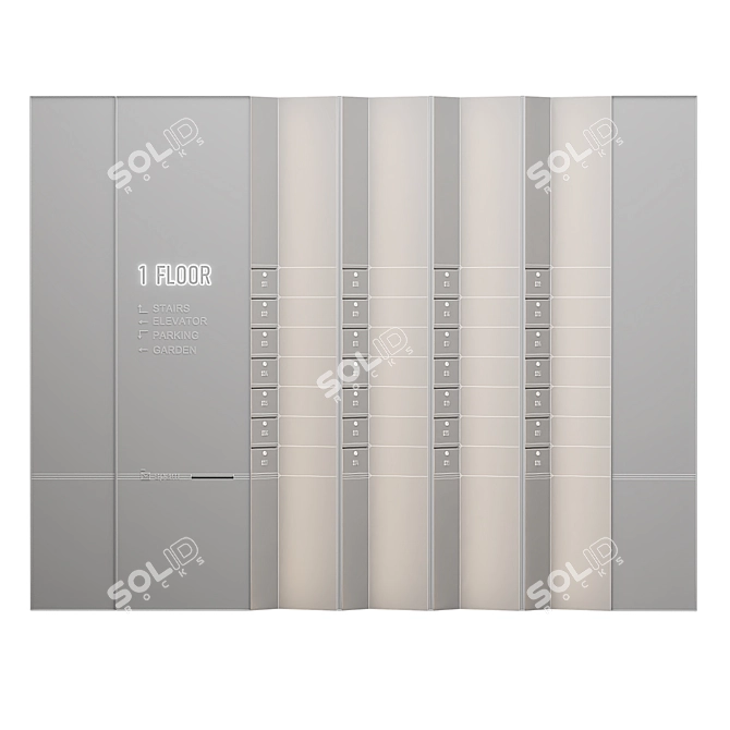 Wall Mailbox Set with Stylish Finishes 3D model image 6