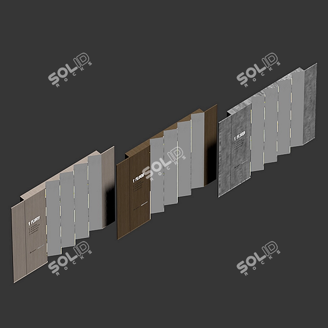 Wall Mailbox Set with Stylish Finishes 3D model image 7