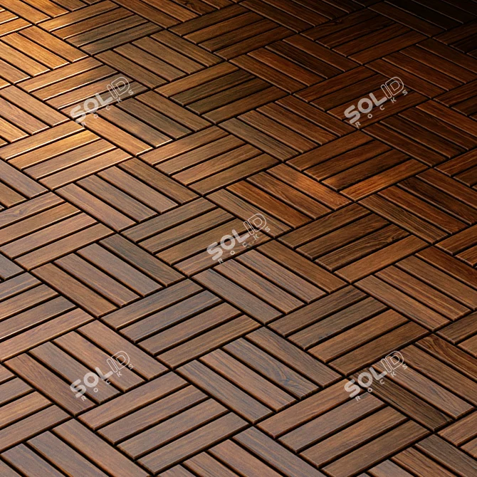  PBR Wood Parquet Texture Pack 3D model image 2