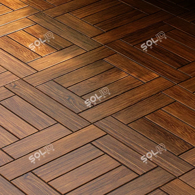  PBR Wood Parquet Texture Pack 3D model image 4