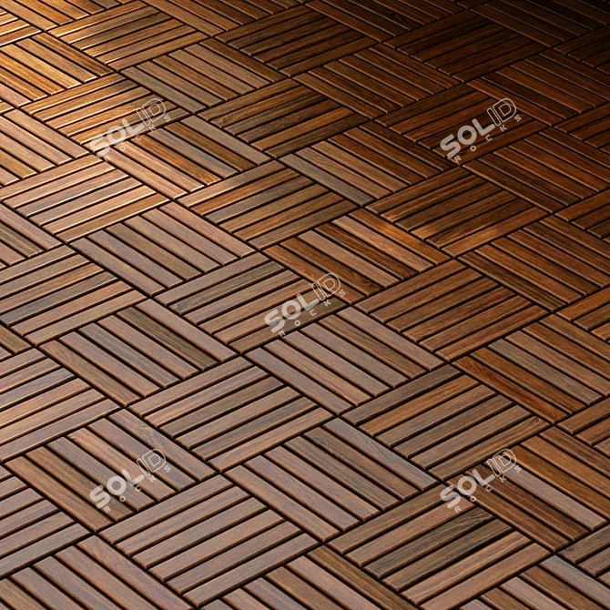  PBR Wood Parquet Texture Pack 3D model image 7