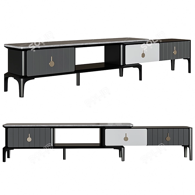 Createwhite TV Console Stand台(urls) 3D model image 1