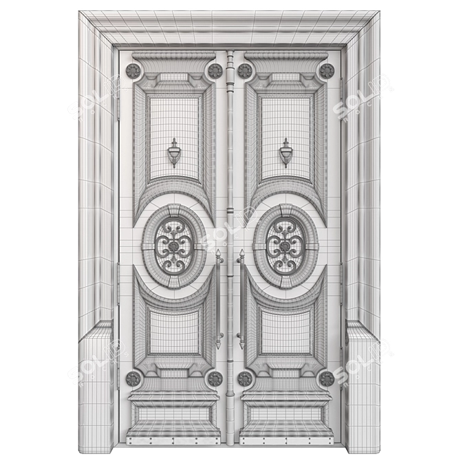 Classic Style Tempera Door 3D 3D model image 6