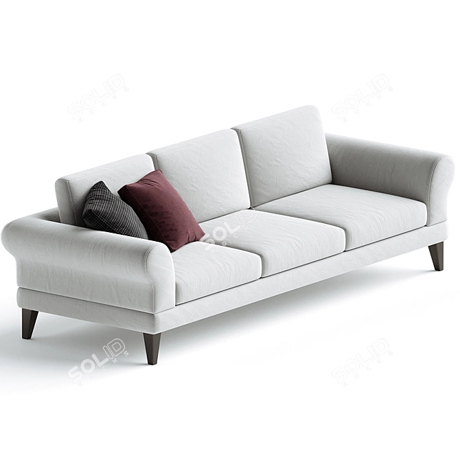 Elegant SONATA 3 Seater Sofa 3D model image 2