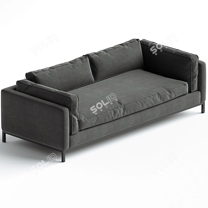 Modern Charcoal Sofa Stylish Design 3D model image 2