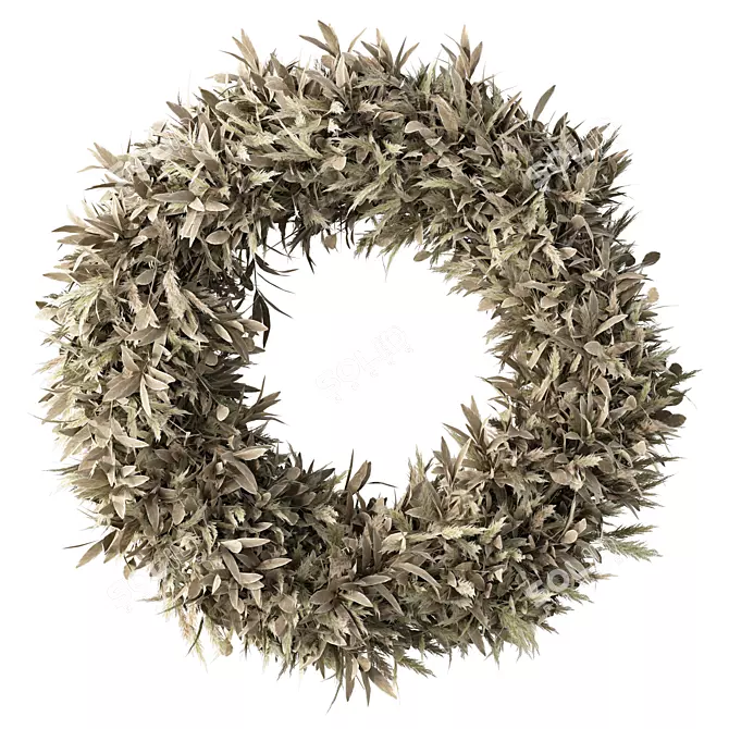 Rustic Wreath Set with 3D Formats 3D model image 1