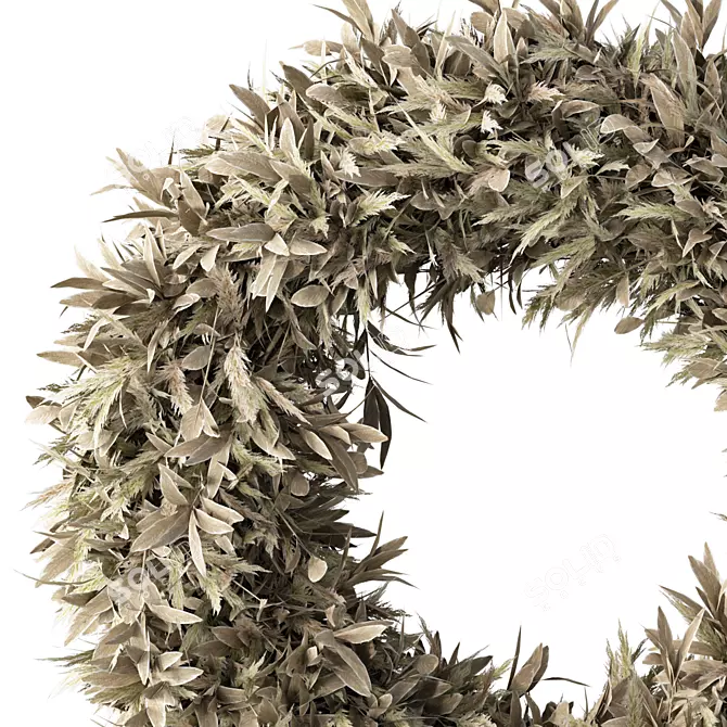 Rustic Wreath Set with 3D Formats 3D model image 2