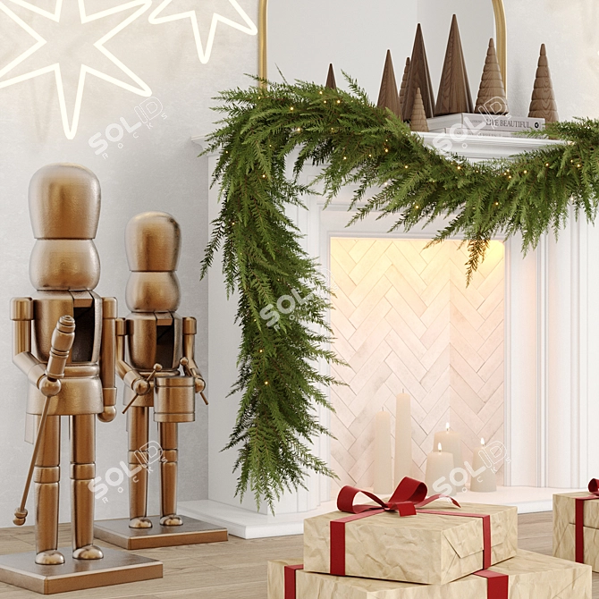 Seasonal Christmas Tree Decoration Set 3D model image 2