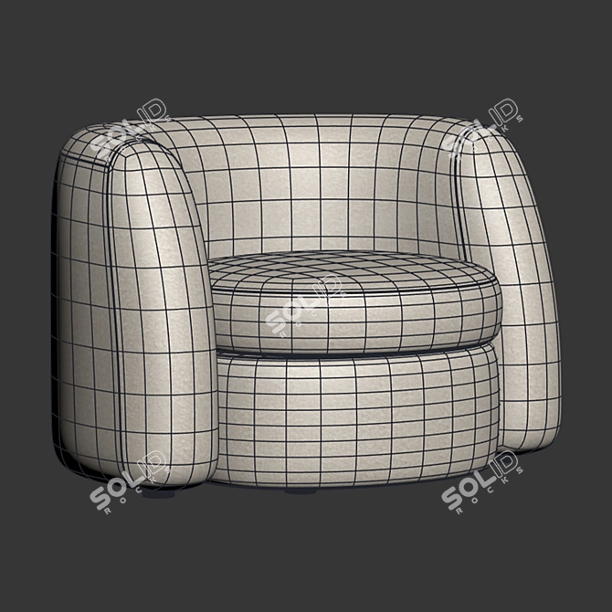 Seamless Texture 3D Armchair Model 3D model image 1