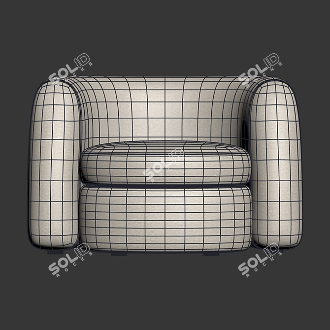 Seamless Texture 3D Armchair Model 3D model image 2