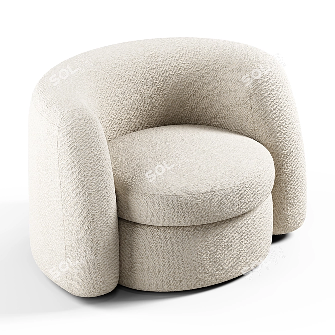 Seamless Texture 3D Armchair Model 3D model image 3