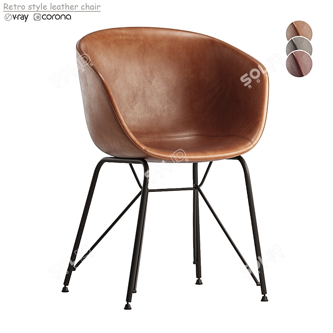 Vintage Leather Chair 2014 Upgrade 3D model image 1