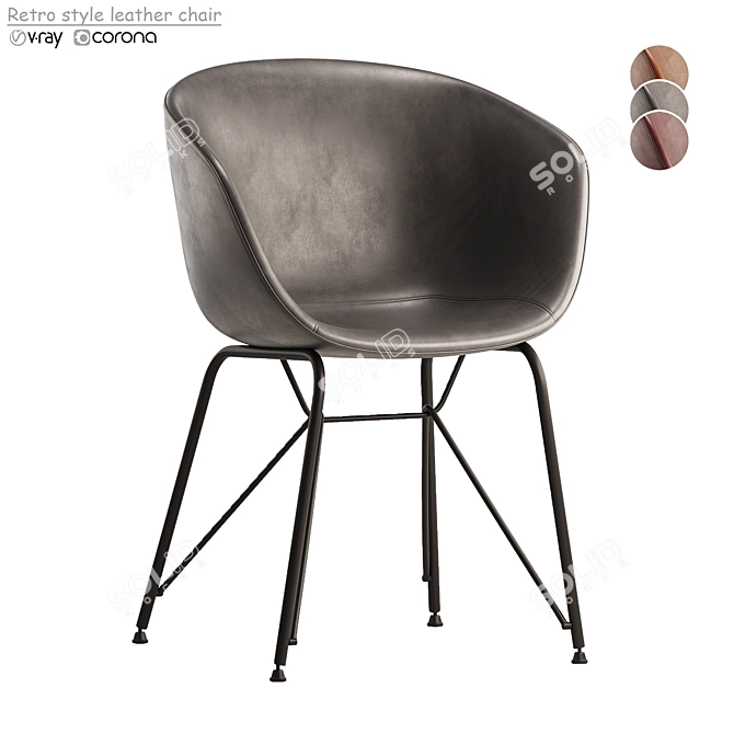 Vintage Leather Chair 2014 Upgrade 3D model image 2