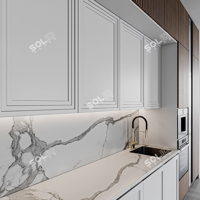 Adjustable Modern Kitchen Unit 3D model image 6