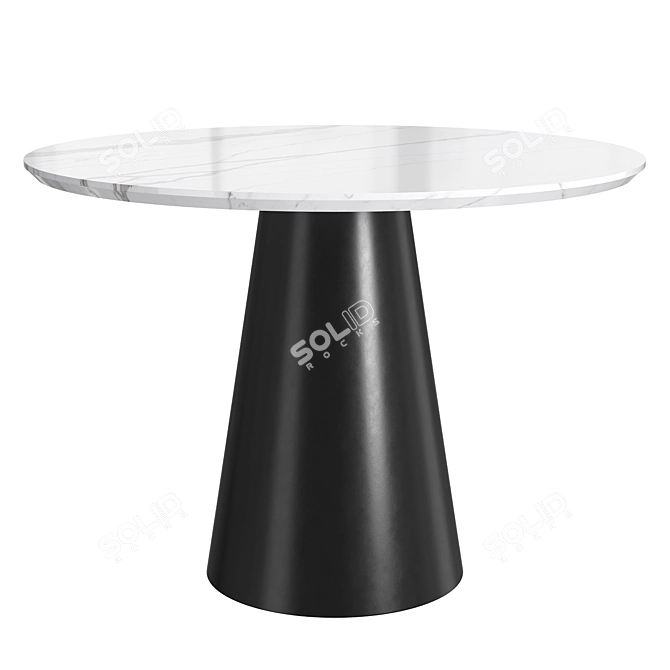 Modern Graphite and Marble Dining Table 3D model image 1