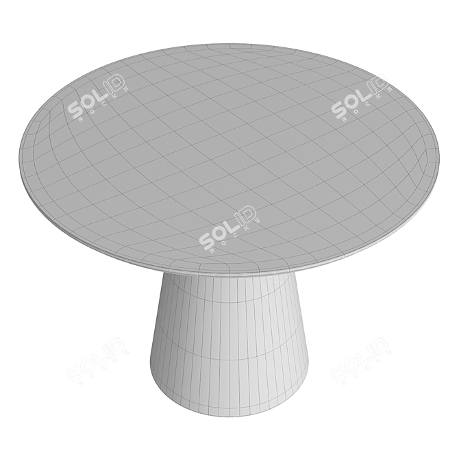 Modern Graphite and Marble Dining Table 3D model image 3