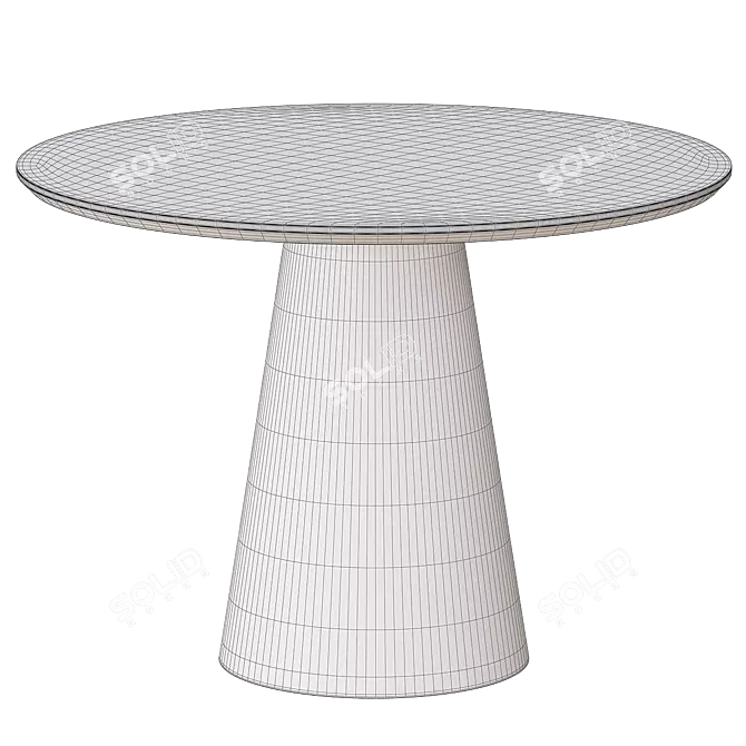 Modern Graphite and Marble Dining Table 3D model image 4