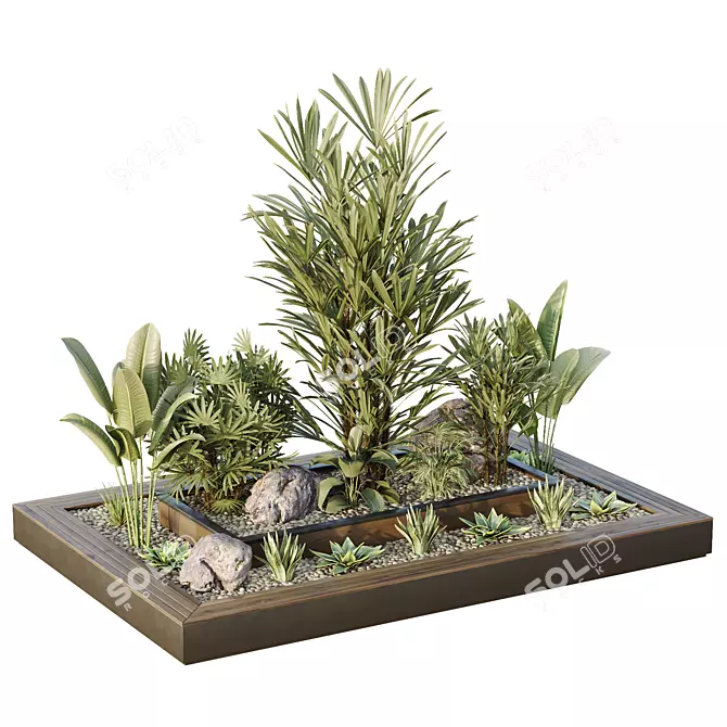 Outdoor Tree and Bush Garden Box 3D model image 2