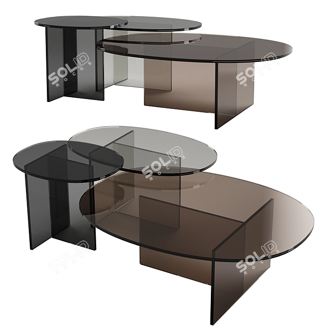 Glasitalia Liquefy Coffee Table 3D model image 1