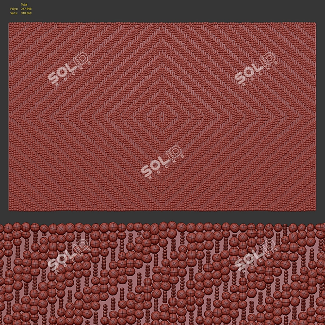 Handcrafted Safavieh Geometric Wool Rug 3D model image 4