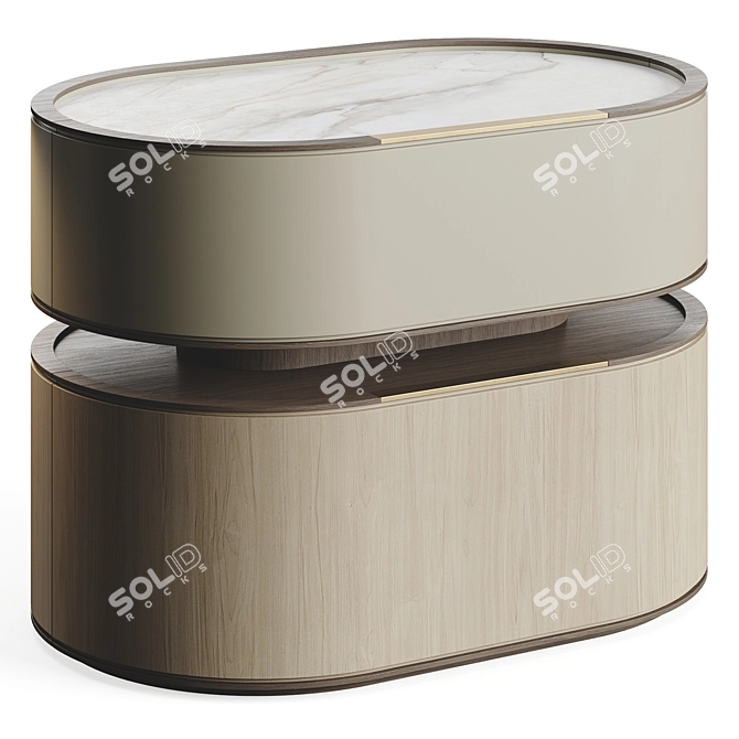 Luxury Fjord Veneer Bedside Table 3D model image 2